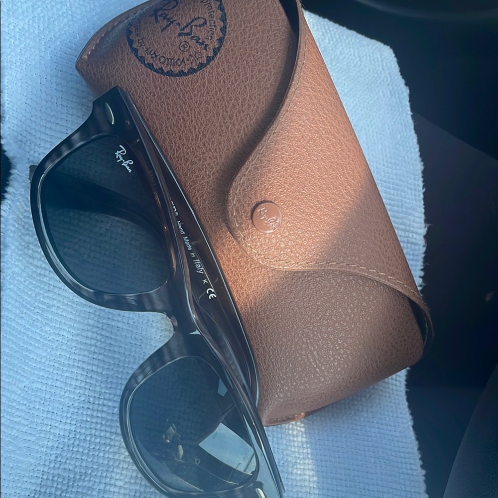 Ray-Ban Dark Sunglasses with Brown Case